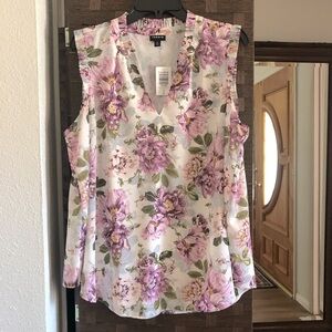 Chiffon Pleat Detail Tank